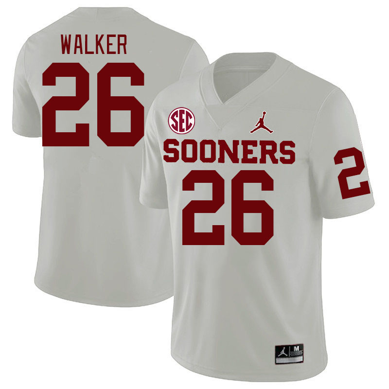 Men #26 Kani Walker Oklahoma Sooners 2024 SEC Conference College Football Jerseys-White